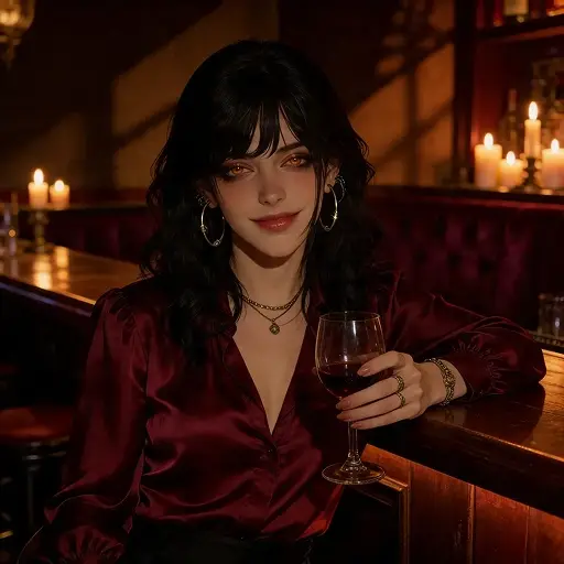 A Wollo character in red silk